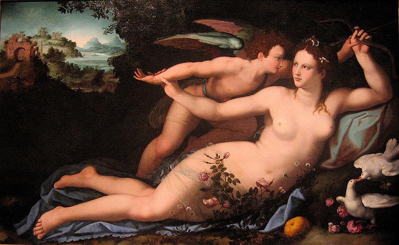 Alessandro Allori Venus disarming Cupid. oil painting picture